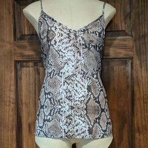 Snake skin print tank with adjustable straps